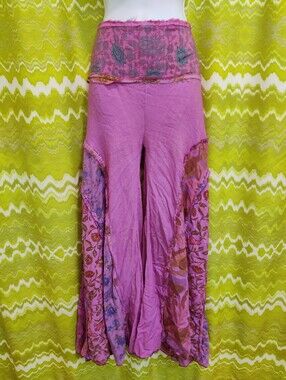 Floral Patchwork Extra Wide Flare Pants